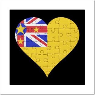 Niuean Jigsaw Puzzle Heart Design - Gift for Niuean With Niue Roots Posters and Art